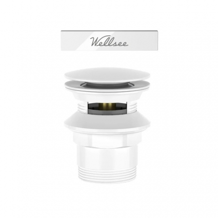 Слив-перелив Wellsee Useful Extras 231917000 55 мм, клик-клак, глянцевый белый, с сифоном