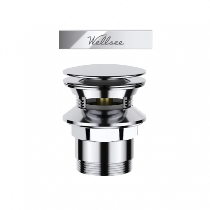 Слив-перелив Wellsee Useful Extras 231916000 55 мм, клик-клак, глянцевый хром, с сифоном