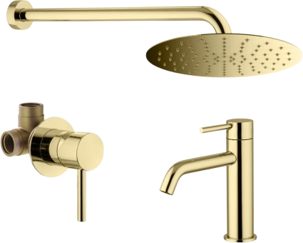Комплект для ванной Plumberia Selection Ixo KITXO01OR53 С ВНУТРЕННЕЙ ЧАСТЬЮ, золото 24к в современном стиле
