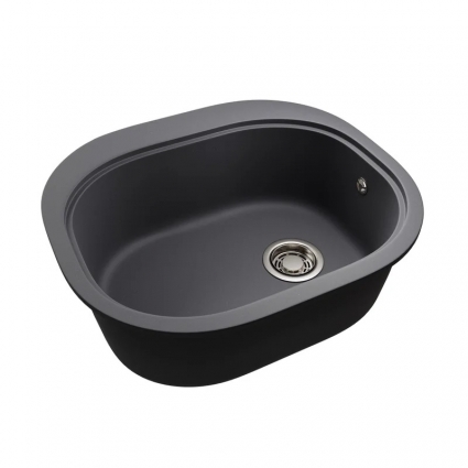 Мойка кухонная Emar Quartz EMQ-1570.C Морион матовая, прямоугольная