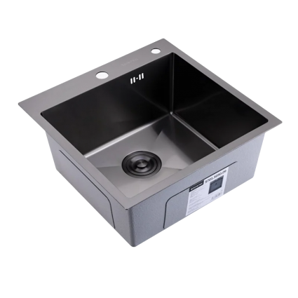 Кухонная мойка Splenka S701.5050.09, графит, матовая, квадратная