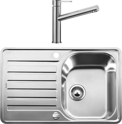 Комплект Мойка Blanco Lantos 45S-IF Compact + Смеситель Ambis Ambis 523118 полированная, прямоугольная
