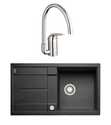 Комплект Мойка Blanco Metra 5S 513044 антрацит + Смеситель Grohe Euroeco 32752000 матовая, прямоугольная