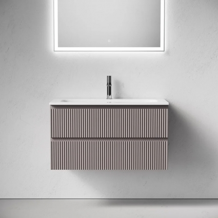 Тумба с раковиной Sancos Snob R 90 подвесная, doha soft, раковина СN7019, с ящиками, с доводчиками