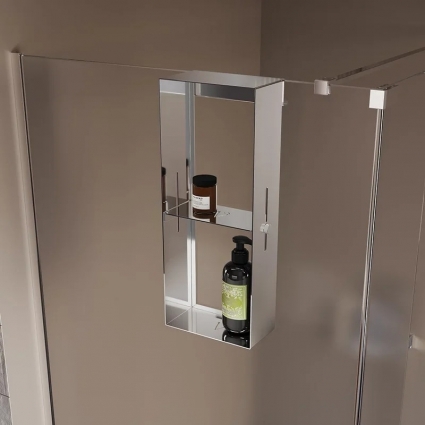 Полка Veconi Grange GN-S-C9 полированная сталь подвесная,  в современном стиле