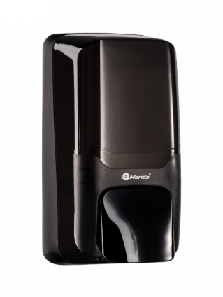 Диспенсер для мыла Merida Harmony Mini DHC102 черный округлый, 9.3x10.2x20.4 см