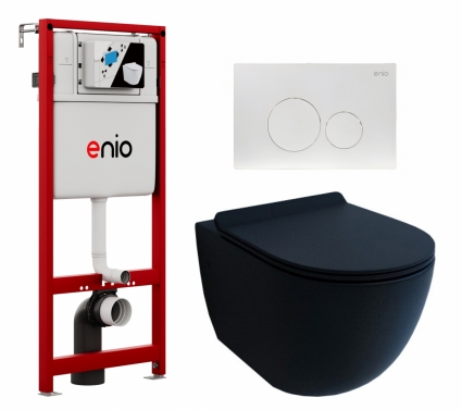 Комплект 3 в 1 инсталляция Enio Profi EN7050050 + Унитаз подвесной Esbano Garcia + кнопка белая матовая Sfera
