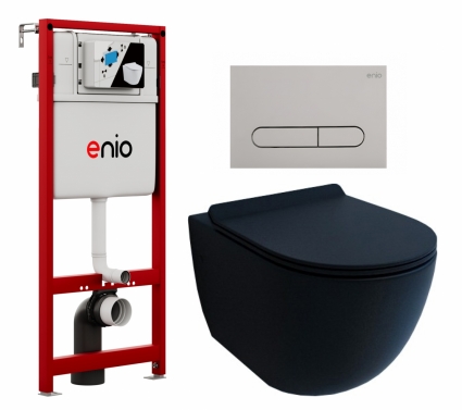 Комплект 3 в 1 инсталляция Enio Profi EN7050050 +  Унитаз подвесной Esbano Garcia + кнопка хром матовый Stondato