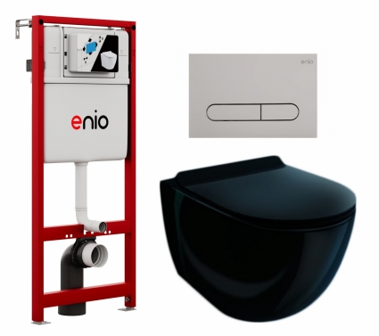 Комплект 3 в 1 инсталляция Enio Profi EN7050050 + Унитаз подвесной Esbano Garcia ESUPGARCB + кнопка хром матовый Stondato