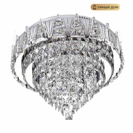 Потолочная люстра LED4U L9437-500 CR с функцией УД, в стиле модерн, цвет хром
