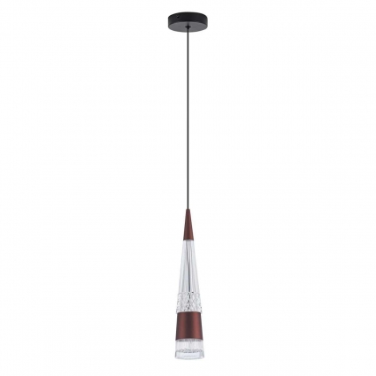 Подвесной светильник LED4U L7122-1 BR в стиле модерн, цвет коричневый, мощность 9 Вт