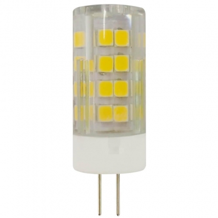 Лампа светодиодная ЭРА G4 3,5W 4000K прозрачная LED JC-3,5W-220V-CER-840-G4 Б0027856, мощность 3.5 Вт