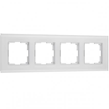 Рамка Werkel Senso на 4 поста белый стекло soft-touch W0043101 4690389200458