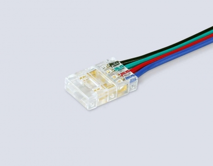 Соединитель гибкий двухсторонний AMBRELLA LIGHT ILLUMINATION COB RGB 12/24V для лент 10mm (4 конт.) (5шт. в комплекте) GS7921 в стиле Хай-тек, цвет прозрачный
