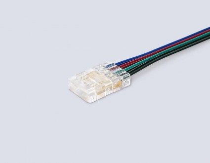 Соединитель гибкий односторонний AMBRELLA LIGHT ILLUMINATION COB RGB 12/24V для лент 10mm (4 конт.) (5шт. в комплекте) GS7411 в стиле Хай-тек, цвет прозрачный