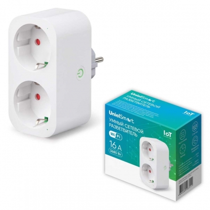 Умный сетевой разветвитель Wi-Fi Uniel USH-A102 2G/WF WHITE