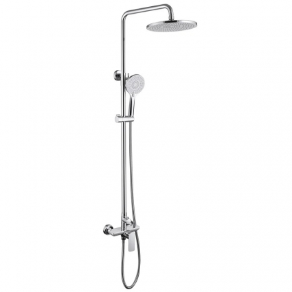Душевая стойка Abber Weiss Insel AF8020L хром штанга 145 см, шланг металлический 150 см