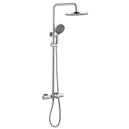 Душевая стойка Abber Thermostat AF8516L хром штанга 143 см, шланг металлический 150 см