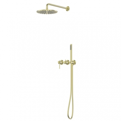 Душевой комплект Abber Wasser Kreis 316 AF8118BG С ВНУТРЕННЕЙ ЧАСТЬЮ, брашированное золото, шланг пластиковый 150 см