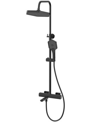 Душевая стойка Haiba HB24726-7 с термостатом, черная, цвет черный, штанга 149.3 см