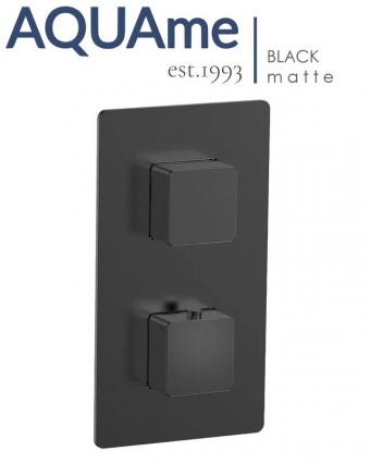 Смеситель для ванны и душа AQUAme Savona с термостатом AQM8809MB, черный