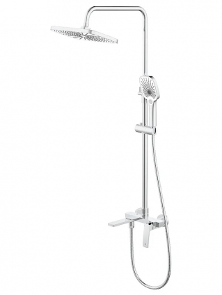 Душевая стойка Azario Conda AZ-K2411 хром штанга 135 см, шланг металлический 150 см