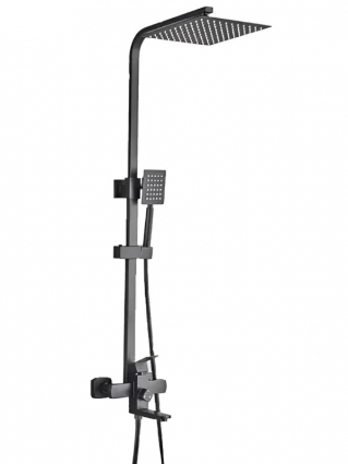 Душевая стойка Haiba HB23803-7 черная цвет черный, штанга 124.8 см, 1 режим