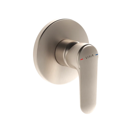 Встраиваемый смеситель для душа и ванны VitrA Root Round A4272834EXP С ВНУТРЕННЕЙ ЧАСТЬЮ, брашированный никель, однорычажный
