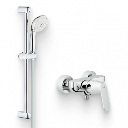 Душевой комплект Смеситель для душа Grohe Eurosmart Cosmopolitan 32837000 + Гарнитур Tempesta New 27644001 хром, штанга 14 см