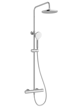 Душевая стойка VitrA Joy A47298EXP с термостатом, хром, штанга 133.4 см, шланг 150 см