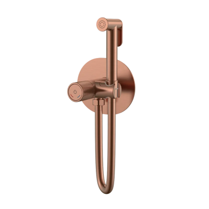 Гигиенический душ Boheme Tech 157-CB со смесителем, С ВНУТРЕННЕЙ ЧАСТЬЮ, copper brushed, цвет медь