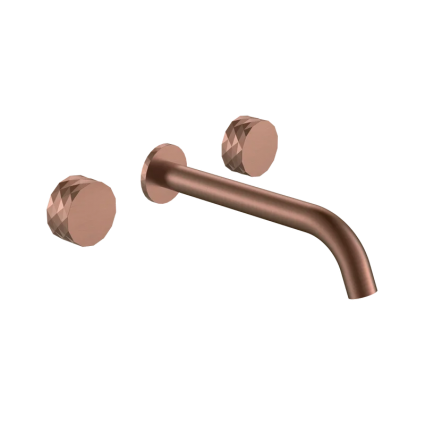 Смеситель для раковины Boheme Stick diamond 152-2-BRB С ВНУТРЕННЕЙ ЧАСТЬЮ, brushed bronze, бронза, длина излива 20.2 см