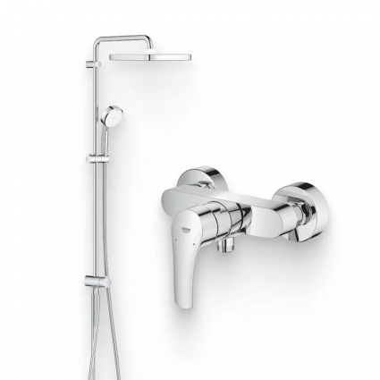 Душевой комплект Смеситель для душа Grohe Eurosmart 33555003 + Стойка Tempesta Cosmopolitan System 250 Tempesta Cosmopolitan System 250 26694000 хром, штанга 13.6 см