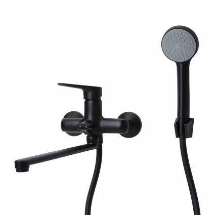 Смеситель для ванны и раковины 35k MIXLINE ML14-02BL ЧЕРНЫЙ однорычажный, черный
