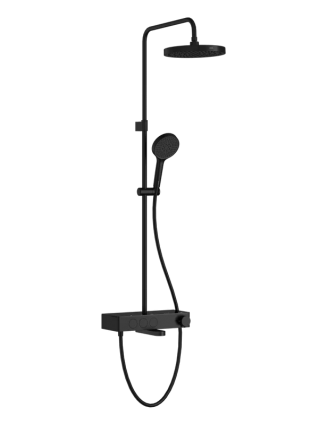 Душевая стойка VitrA Core Round A4730936EXP с термостатом, матовая черная, цвет черный, штанга 125.1 см