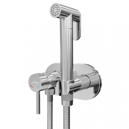 Смеситель с гигиенической лейкой 25k MIXLINE ML31-085 "Ray" встраиваемый, хром,  в современном стиле