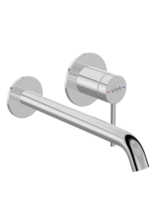 Смеситель для раковины VitrA Minimax Round A43549EXP С ВНУТРЕННЕЙ ЧАСТЬЮ, хром, однорычажный, длина излива 22 см