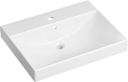 Раковина встраиваемая сверху Lavinia Boho Bathroom Sink 33311012 60 глянцевая белая, прямоугольная