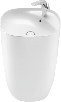 Раковина напольная SantiLine SL-4018 50 глянцевая белая, прямоугольная, моноблок, фаянс