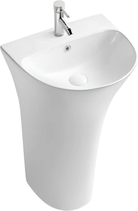 Раковина напольная SantiLine SL-4017 48 глянцевая белая, моноблок, фаянс