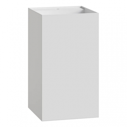 Раковина напольная Boheme Cube 802-MW 48х48х85 matt white, квадратная, моноблок, искусственный камень