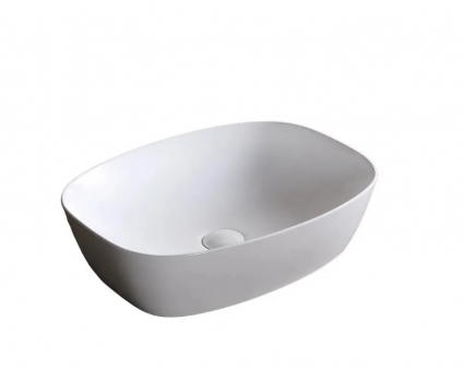Накладная раковина Cerutti Spa CR0064, 50 глянцевая белая, прямоугольная, фаянс