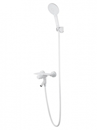 Смеситель для ванны с душем Wonzon & Woghand Click WW-FE05L221-MW матовый белый, длина излива 12.66 см,  в современном стиле