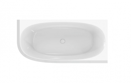 Акриловая ванна Cezares Lux CZR-LUX-CORNER-165-80-58-R 165x80 см, угловая, правая, пристенная, белая, асимметричная, вклеенный каркас, фурнитура белая, объем 216 л., с антискользящим покрытием