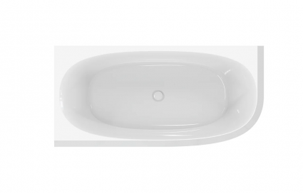 Акриловая ванна Cezares Lux CZR-LUX-CORNER-165-80-58-L 165x80 см, угловая, левая, пристенная, белая, асимметричная, вклеенный каркас, фурнитура белая, объем 216 л., с антискользящим покрытием