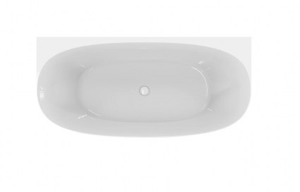 Акриловая ванна Cezares Lux CZR-LUX-WALL-170-80-58 170x80 см, пристенная, белая, овальная, вклеенный каркас, фурнитура белая, объем 218 л., с антискользящим покрытием