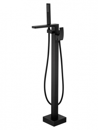 Напольный смеситель для ванны с душем Wonzon & Woghand Fit WW-88649009-MB С ВНУТРЕННЕЙ ЧАСТЬЮ, матовый черный, однорычажный, длина излива 22 см