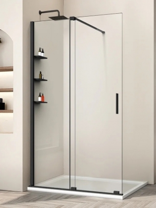 Душевая перегородка Vincea Walk-in WSL VSW-1WSL120CLB 120 см, профиль матовый черный, стекло прозрачное в современном стиле