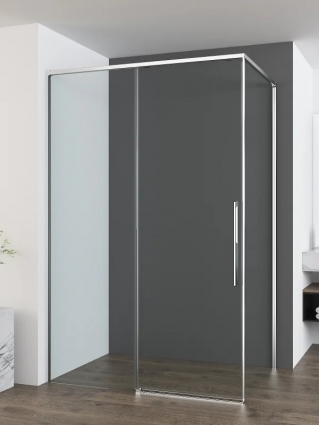 Душевой уголок Vincea Ultima VSR-7UL1014CL 140х100 см, профиль хром, стекло прозрачное, прямоугольный, двери раздвижные