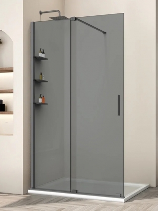 Душевая перегородка Vincea Walk-in WSL VSW-1WSL120CGGM 120 см, профиль вороненая сталь, стекло тонированное в современном стиле
